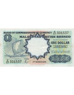 Malaya et Bornéo 1 Dollar - 1959 - P.8A 1 dollar 1959