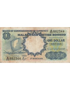 Malaya et Bornéo 1 Dollar - 1959 - P.8 1 dollar 1959