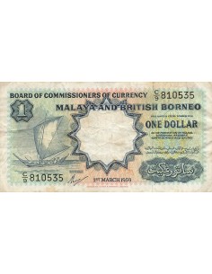 Malaya et Bornéo 1 Dollar - 1959 - P.8A 1 dollar 1959