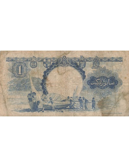 Malaya et Bornéo 1 Dollar - 1959 - Petit numéro - P.8 1 dollar 1959