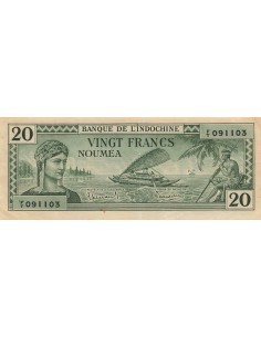 Nle Calédonie 20 Francs - ND (1944) - P.49 20 francs 1944