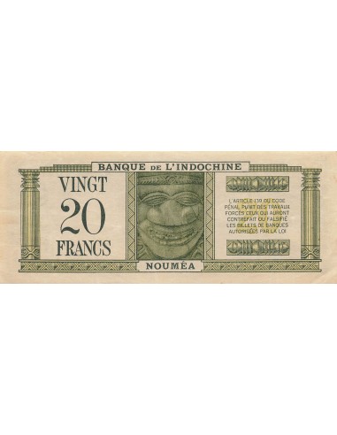 Nle Calédonie 20 Francs - ND (1944) - P.49 20 francs 1944