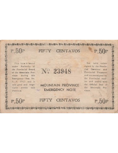 Philippines 50 Centavos - Mountain Province - ND (1942) - P.S594b 50 centavos 1942