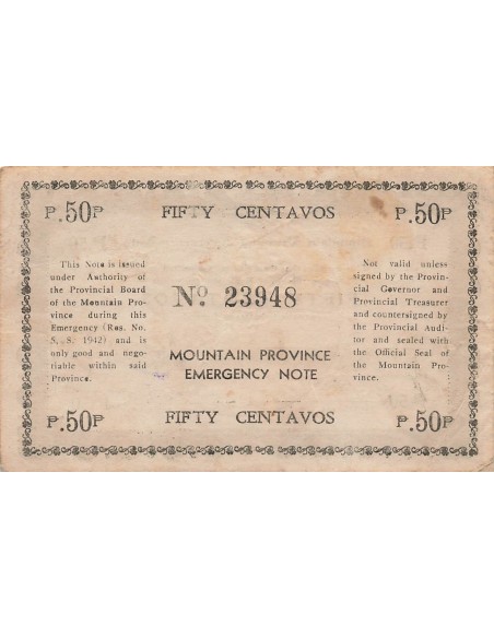 Philippines 50 Centavos - Mountain Province - ND (1942) - P.S594b 50 centavos 1942