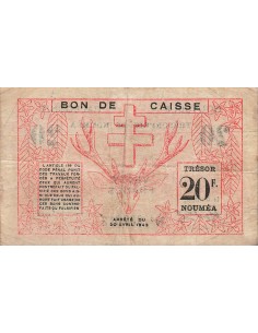 Nle Calédonie 20 Francs - 30-04-1943 - Nouméa - P.57a 20 francs 1943 2