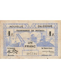 Nle Calédonie 1 Franc - 29-03-1943 - Nouméa - P.55b 1 franc 1943