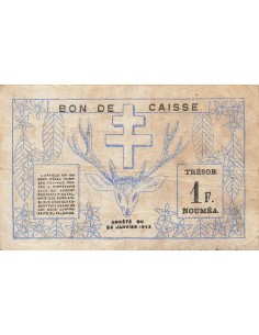 Nle Calédonie 1 Franc - 29-03-1943 - Nouméa - P.55b 1 franc 1943 2