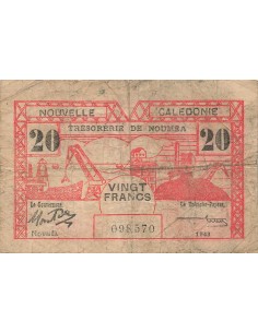 Nle Calédonie 20 Francs - 1943 - Nouméa - P.57b 20 francs 1943