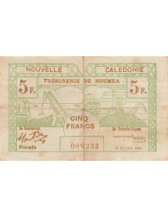 Nle Calédonie 5 Francs - 15-06-1943 - Nouméa - P.58 5 francs 1943