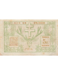 Nle Calédonie 5 Francs - 15-06-1943 - Nouméa - P.58 5 francs 1943 2