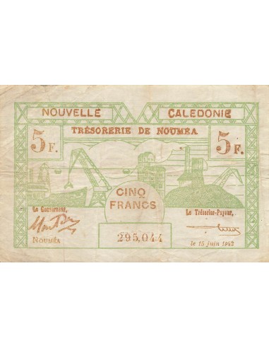 Nle Calédonie 5 Francs - 15-06-1943 - Nouméa - P.58 5 francs 1943