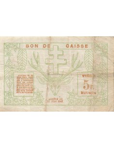 Nle Calédonie 5 Francs - 15-06-1943 - Nouméa - P.58 5 francs 1943 2