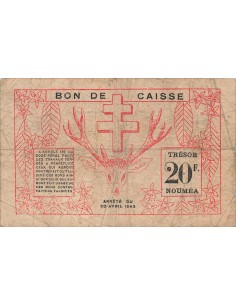 Nle Calédonie 20 Francs - 30-04-1943 - Nouméa - P.57a 20 francs 1943 2