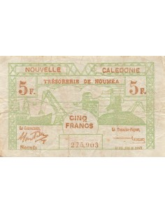 Nle Calédonie 5 Francs - 15-06-1943 - Nouméa - P.58 5 francs 1943