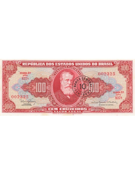 Brésil 10 Centavos sur 100 Cruzeiros - ND (1966) - P.185a 5 centavos 1966