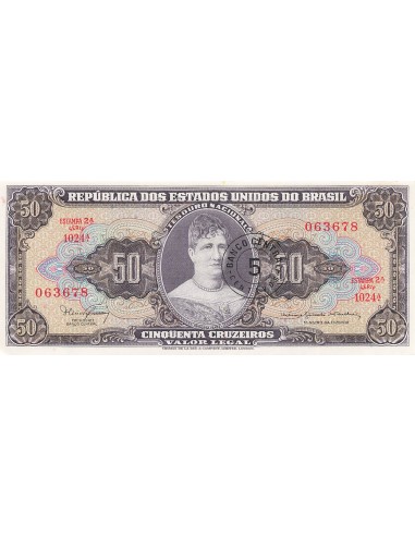 Brésil 5 Centavos sur 50 Cruzeiros - ND (1966) - P.184a 5 centavos 1966
