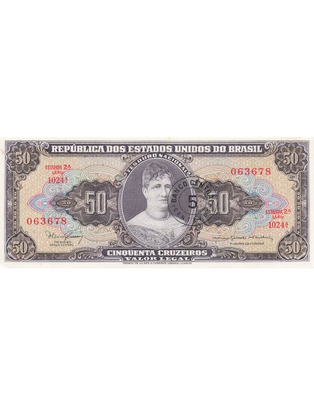 Brésil 5 Centavos sur 50 Cruzeiros - ND (1966) - P.184a 5 centavos 1966