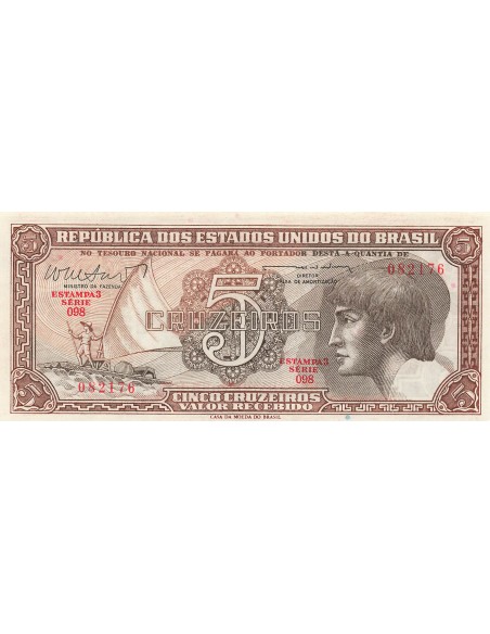 Brésil 5 Cruzeiros - ND (1962) - P.166b 5 cruzeiros 1962