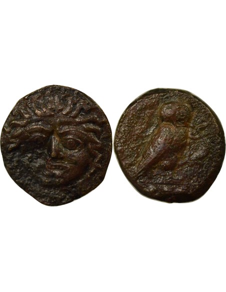 Grèce (Sicile) au Gorgonéion 1 tetras Bronze 420-405 Av JC Kamarina