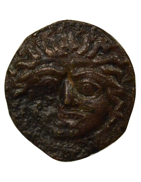 Grèce (Sicile) au Gorgonéion 1 tetras Bronze 420-405 Av JC Kamarina