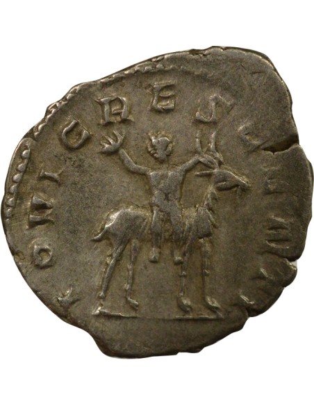 Rome Empire Valérien II Jupiter & Amalthée 1 antoninien Billon 257-258 Trèves