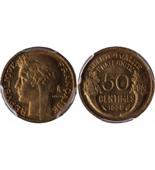 MORLON - 50 CENTIMES 1939 PCGS MS66﻿ 2
