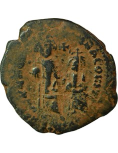 Empire Byzantin Justin II Justin II & Sophie - Follis - 565 / 568 Constantinople 1 follis Bronze 565-568 Constantinople 2