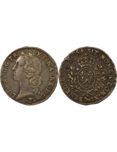 Louis XV Au Bandeau 1 écu Argent 1754 Pau