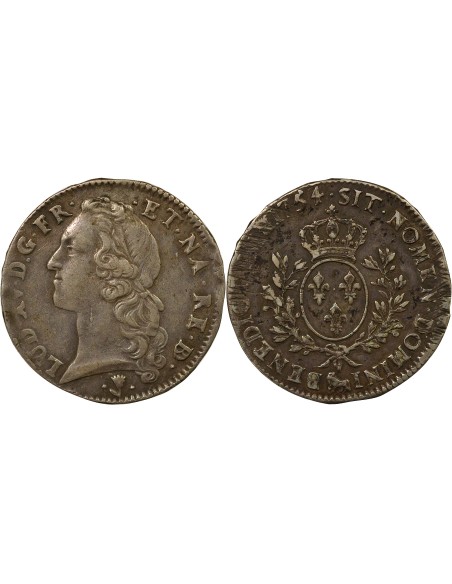 Louis XV Au Bandeau 1 écu Argent 1754 Pau