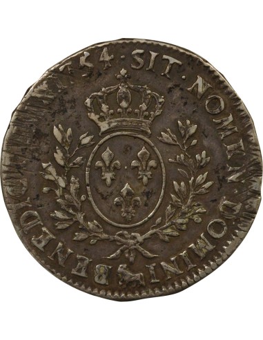 Louis XV Au Bandeau 1 écu Argent 1754 Pau