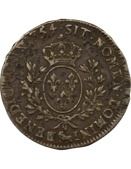 Louis XV Au Bandeau 1 écu Argent 1754 Pau