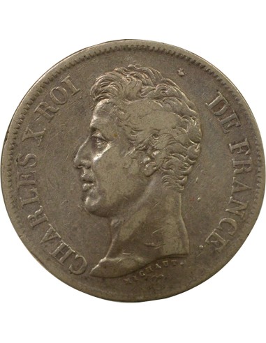 Charles X 1e Type 5 francs Argent 1826 M Toulouse