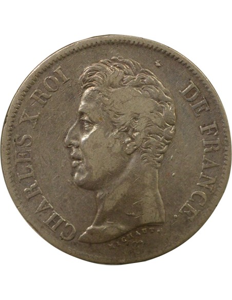 Charles X 1e Type 5 francs Argent 1826 M Toulouse