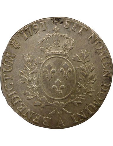 Louis XVI au Buste Habillé 1 écu Argent 1791 A - Paris