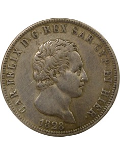 Sardaigne Charles-Félix Charles-Felix - 5 Lire Argent - 1828 L Turin 5 lire Argent 1828 T Turin 2