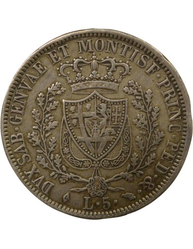 Sardaigne Charles-Félix Charles-Felix - 5 Lire Argent - 1828 L Turin 5 lire Argent 1828 T Turin