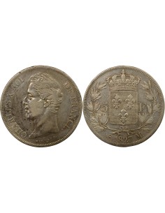 Charles X 2e Type 5 francs Argent 1827 M Toulouse
