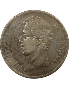 Charles X 2e Type 5 francs Argent 1827 M Toulouse 2