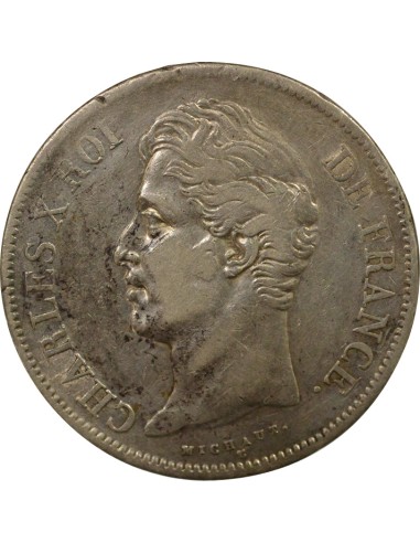 Charles X 2e Type 5 francs Argent 1827 M Toulouse