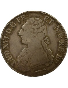 Louis XVI au Buste Habillé 1 écu Argent 1784 Pau 2