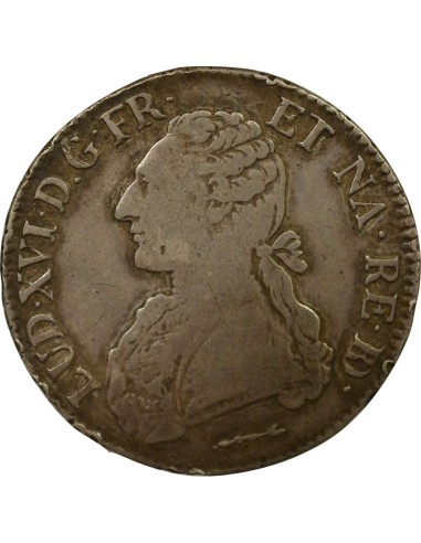 Louis XVI au Buste Habillé 1 écu Argent 1784 Pau