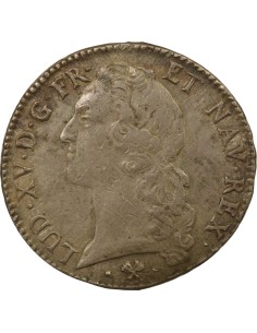 Louis XV au Bandeau 1 écu Argent 1767 L Bayonne 2
