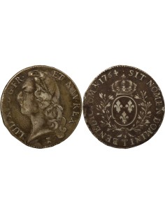 Louis XV au Bandeau 1 écu Argent 1764 T Nantes