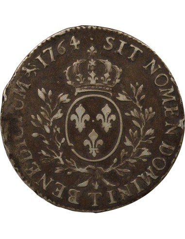 Louis XV au Bandeau 1 écu Argent 1764 T Nantes