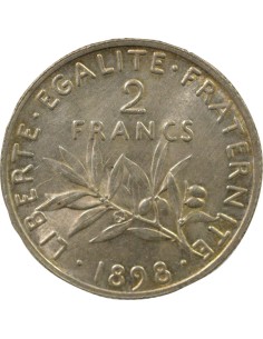 Semeuse 2 francs Argent 1898 A Paris 2