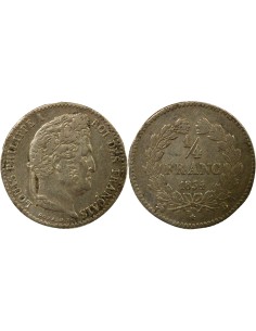 Louis-Philippe Ier Louis Philippe I - 1/4 Franc Argent - 1834 B Rouen 1/4 franc Argent 1834 B Rouen