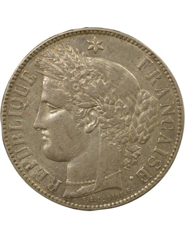 sans Légende 5 francs Argent 1871 K Bordeaux