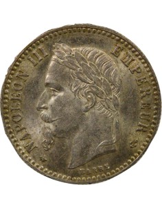 Napoléon III Tête Laurée 50 centimes Argent 1868 A - Paris 2