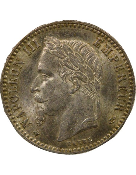 Napoléon III Tête Laurée 50 centimes Argent 1868 A - Paris