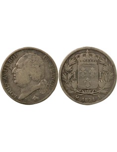 Louis XVIII Louis XVIII - Franc Argent - 1821 A Paris 1 franc Argent 1821 A - Paris